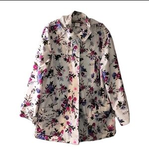 VTG Tudor Court Floral Hooded Rain Jacket Women's L Multi-Color 90s Grandmacore